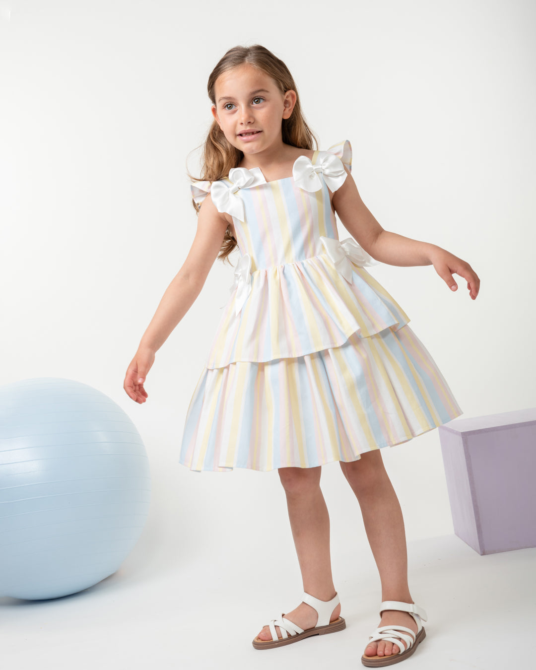 Caramelo Kids, Dresses, Caramelo Kids - Sundress, Pastel Stripe