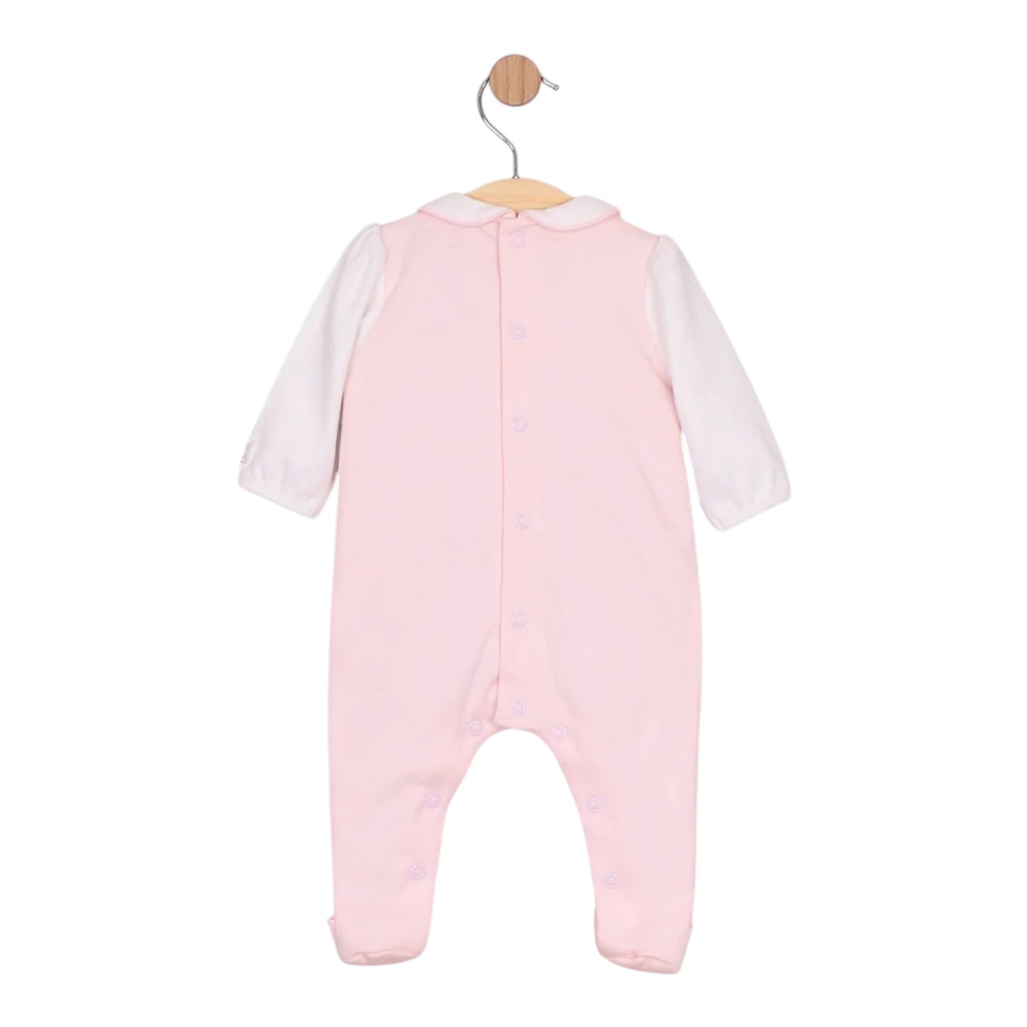 Emile et Rose - Romper with matching hat, pink and white, Maya