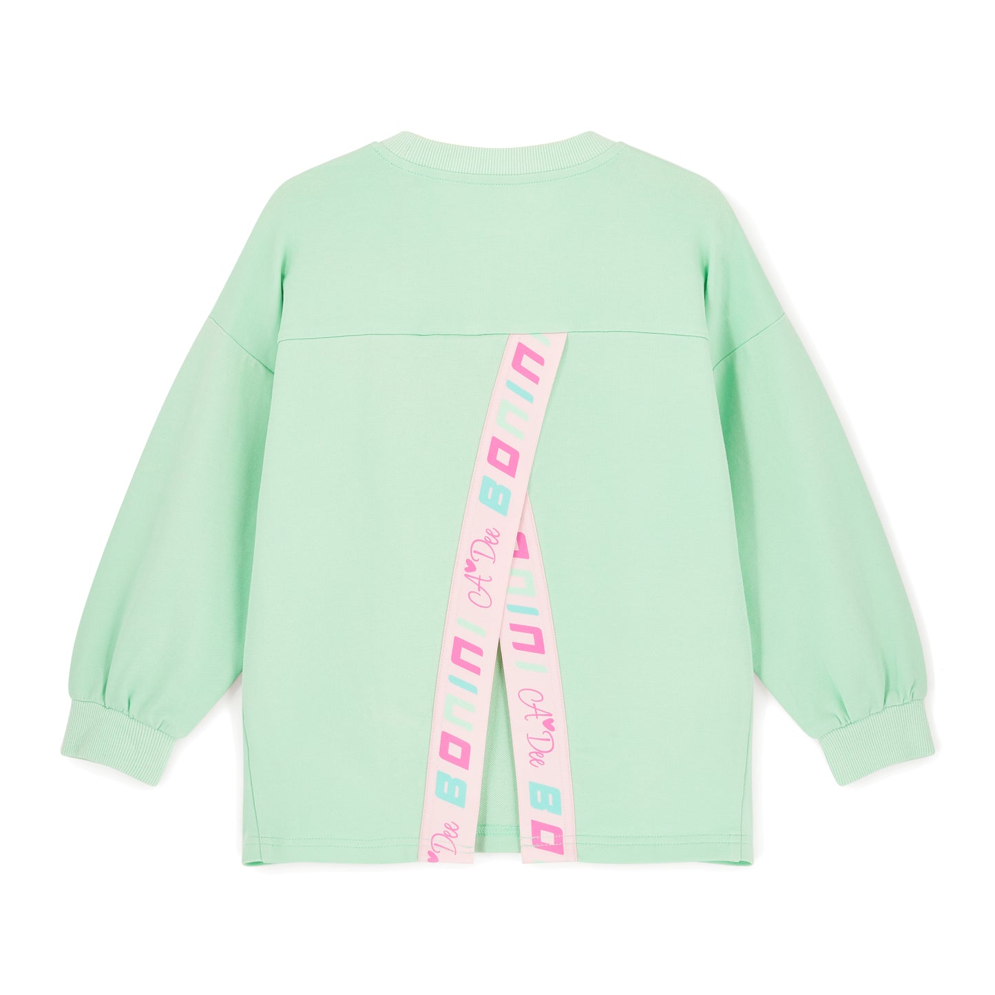 Bonini - Mint sweatshirt, back tape detail