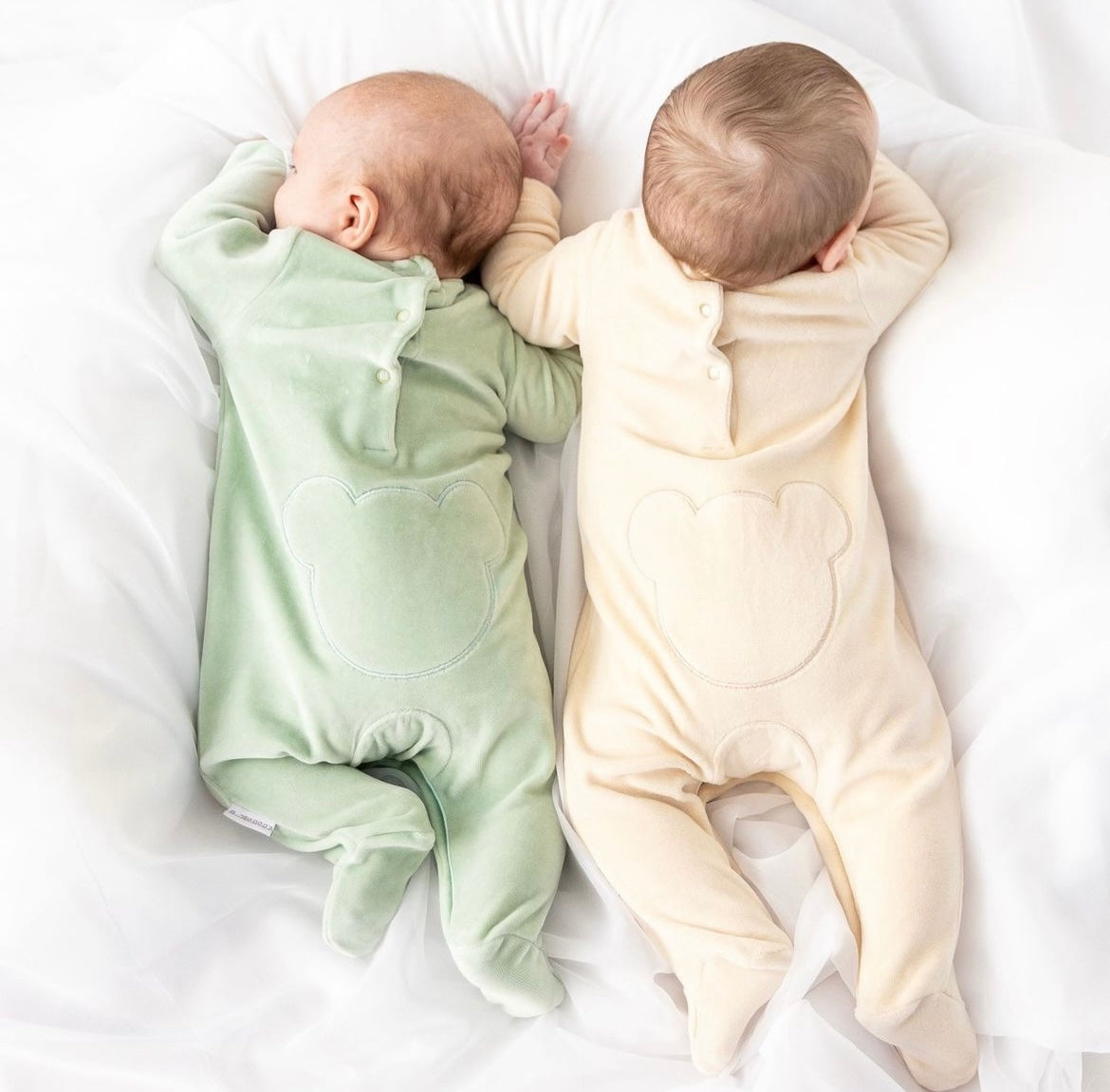 blues baby, All in ones, blues baby - Light green velour all in one, teddy motif, BB1109G