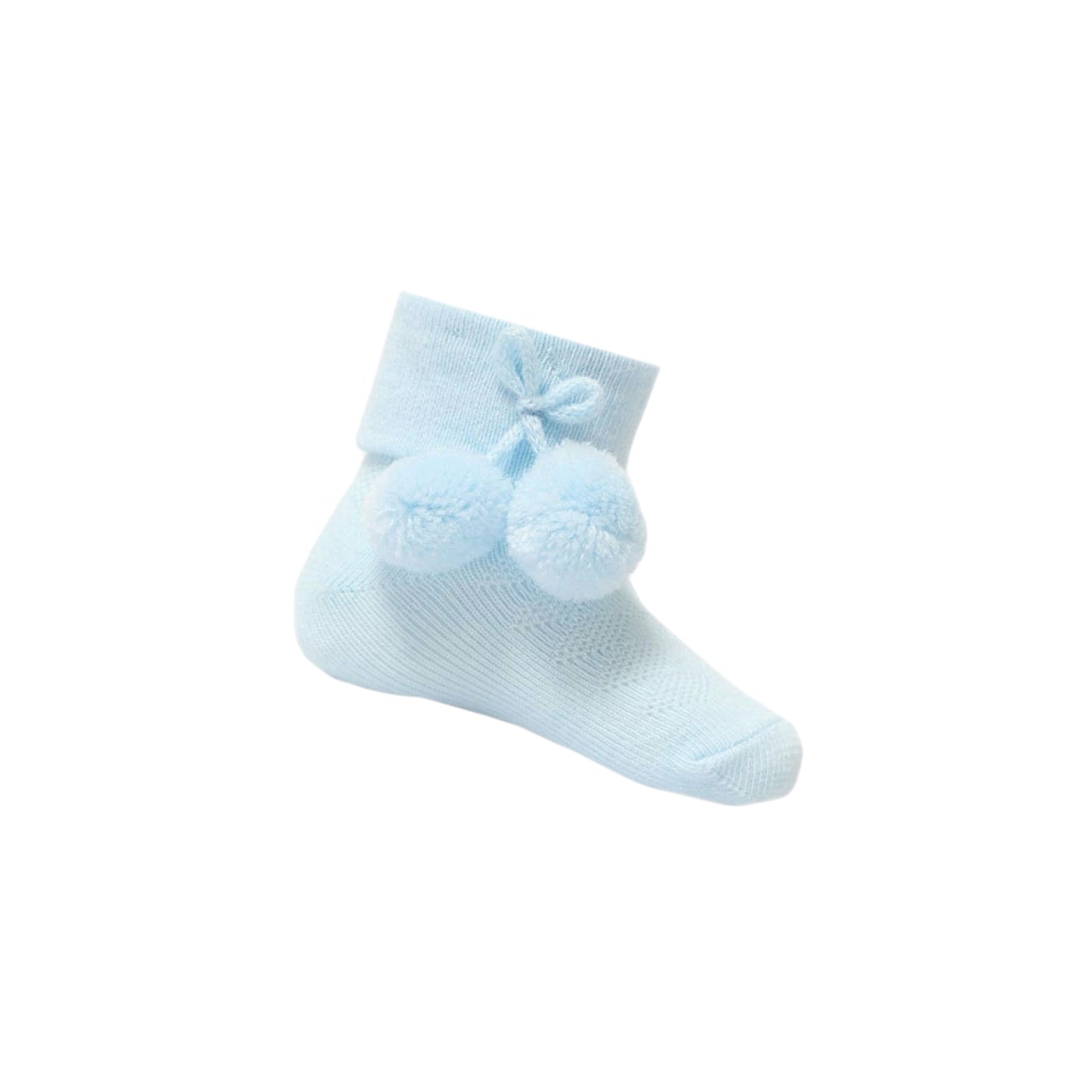 Soft Touch - ankle pompom socks Pale blue