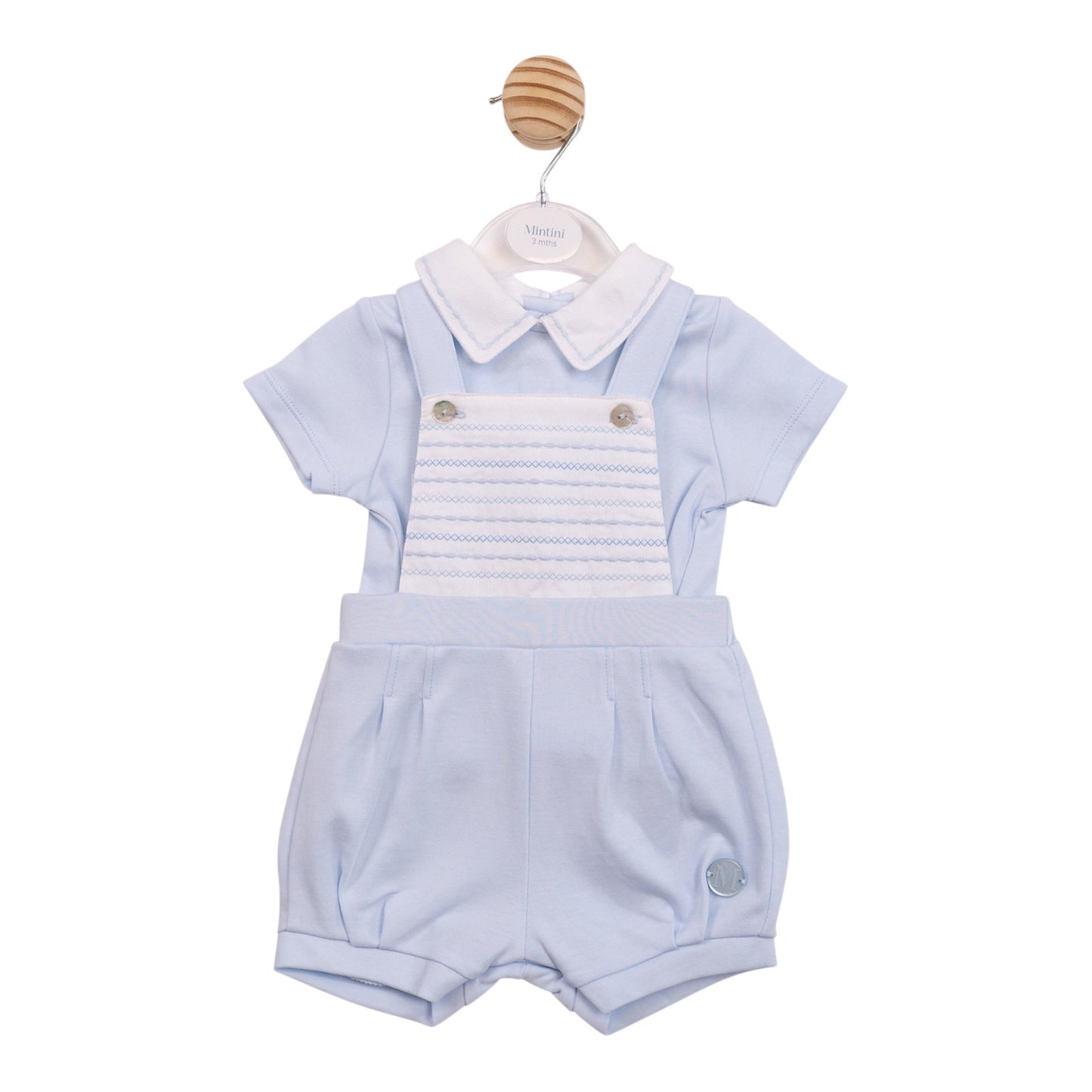 Mintini - Pale blue dungaree set
