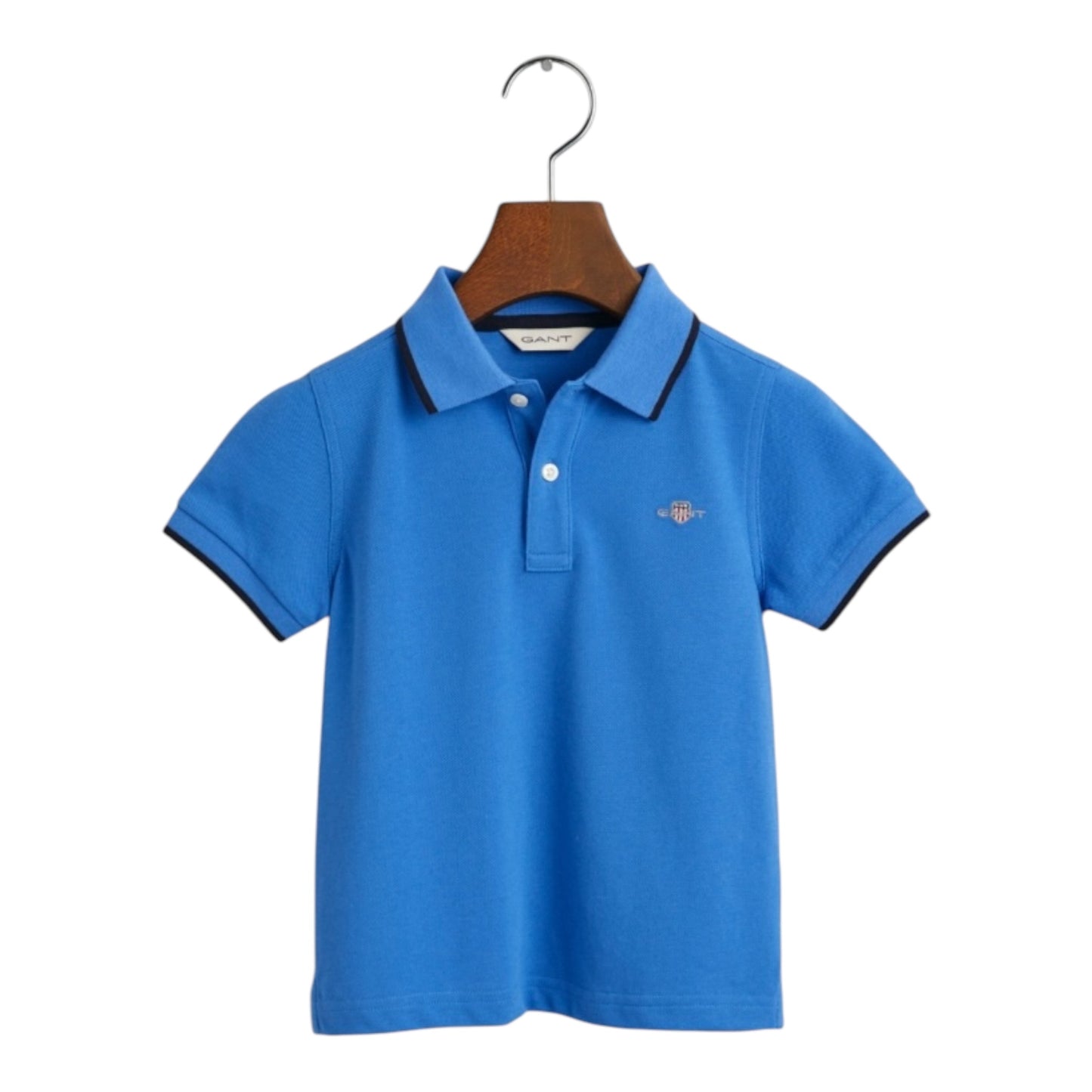 Gant, T-shirts, Gant - Blue polo with black trim T-shirt (2yrs - 8yrs)