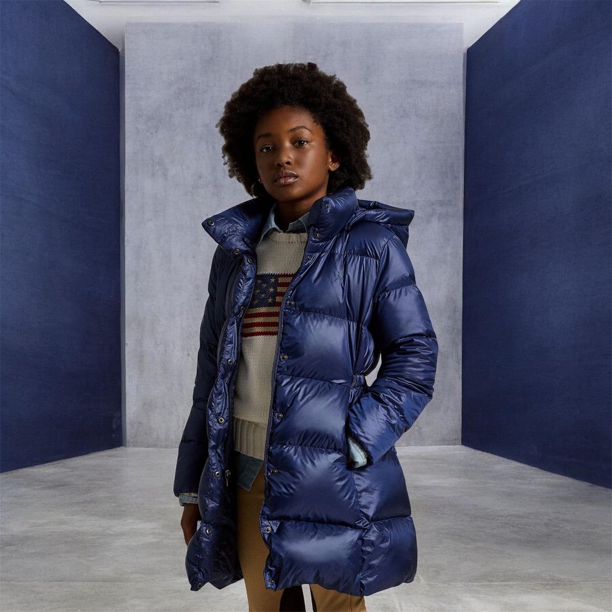 Ralph Lauren - Navy padded down coat