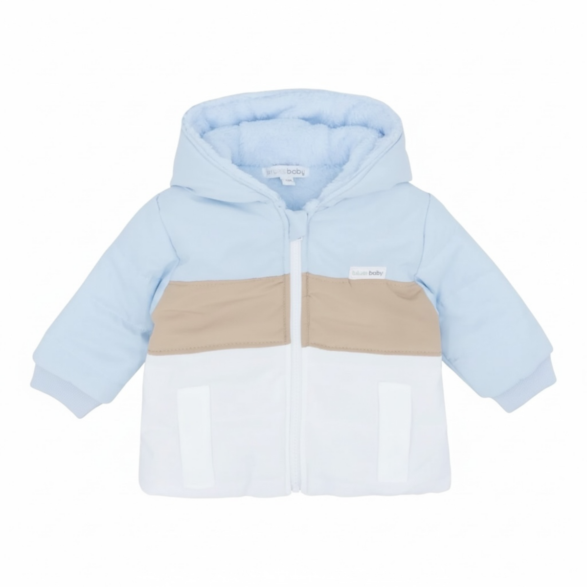 blues baby - Blue/beige colour block jacket, 3m only