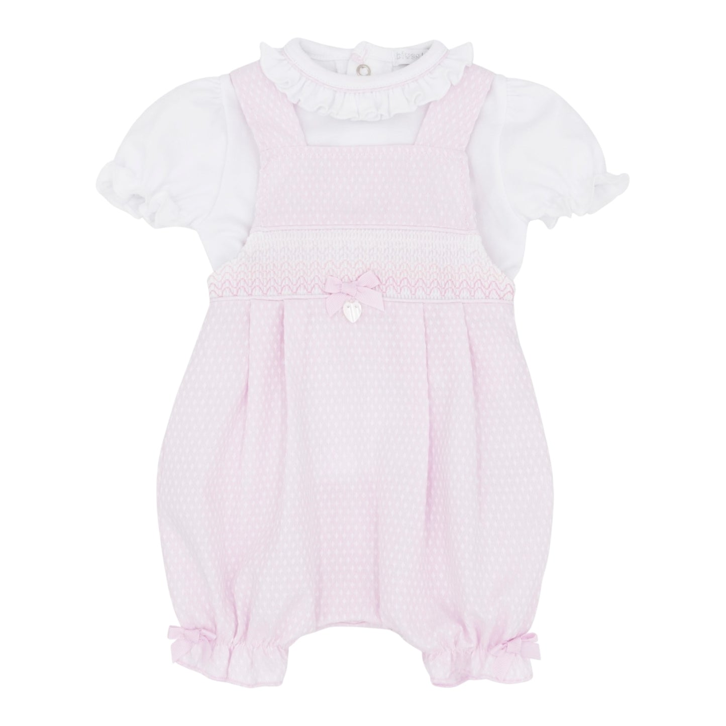 blues baby - 2 piece pink dungaree outfit