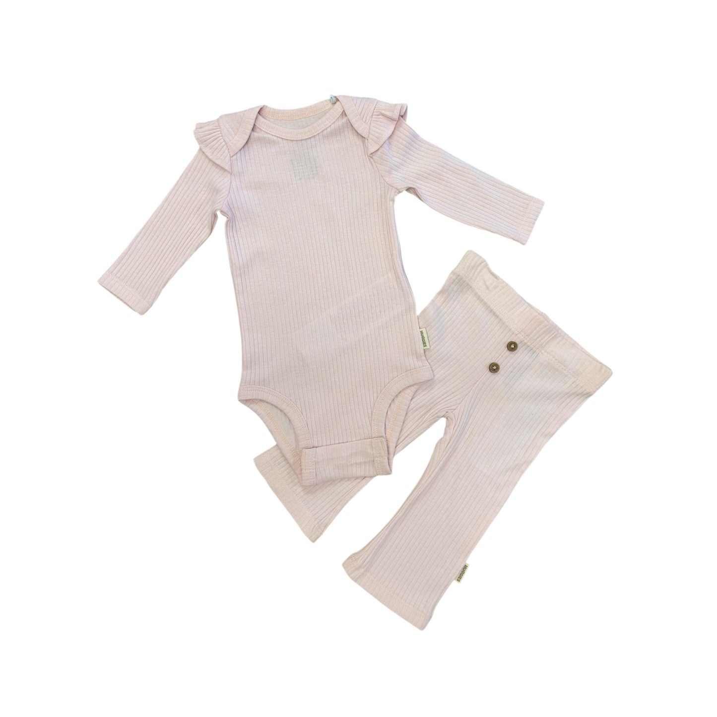 Huggies - Pink ribbed set