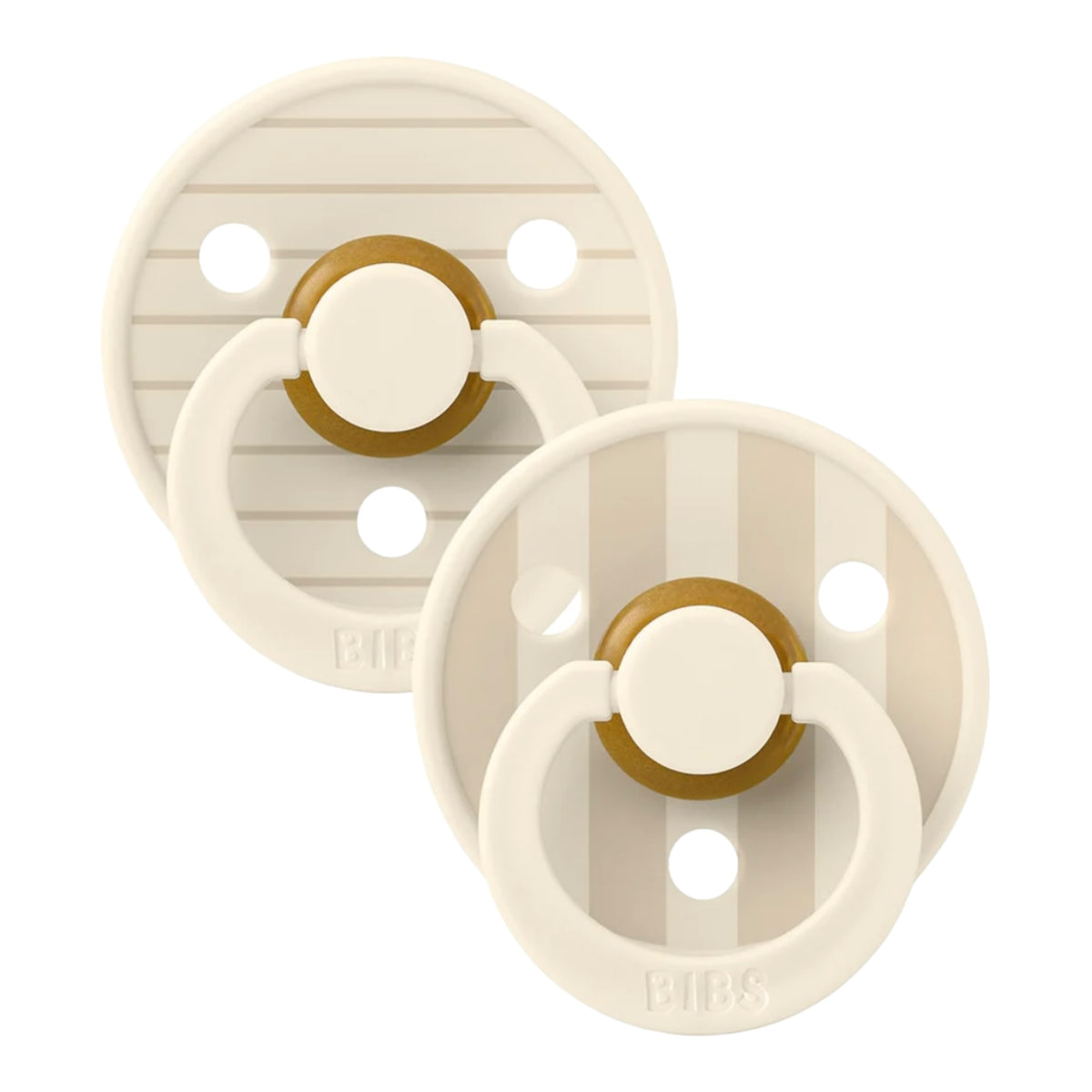Bibs, pacifier, Bibs - Stripe Ivory vanilla mix 2pk dummies