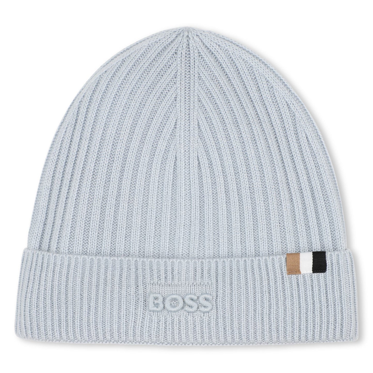 Boss - Pale blue knitted pull on hat