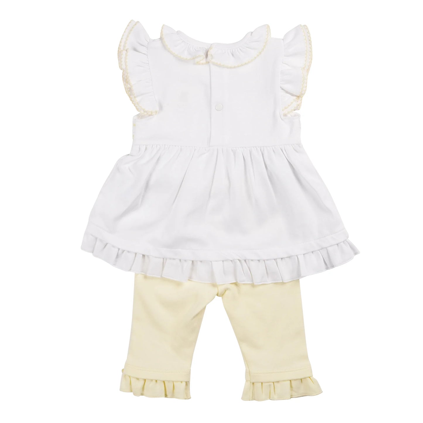 Mintini, 2 piece legging outfits, Mintini - Lemon and white 2 piece legging set