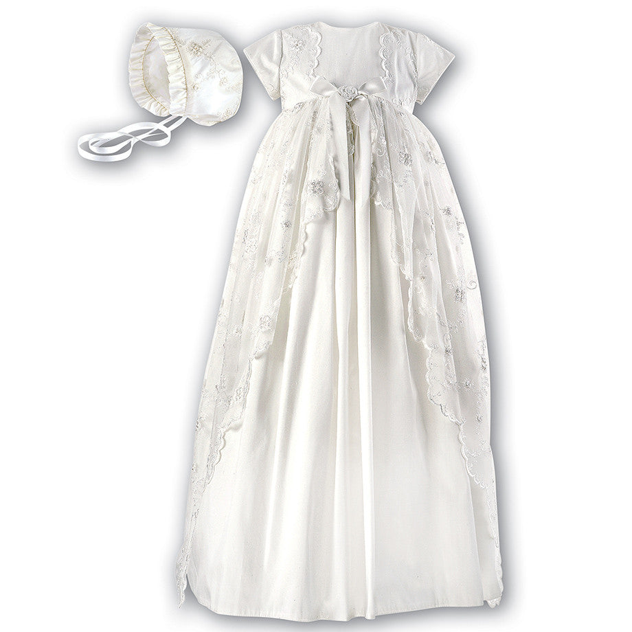 Sarah Louise, Christening gown, Sarah Louise - Silk and Lace Christening gown 001133KS