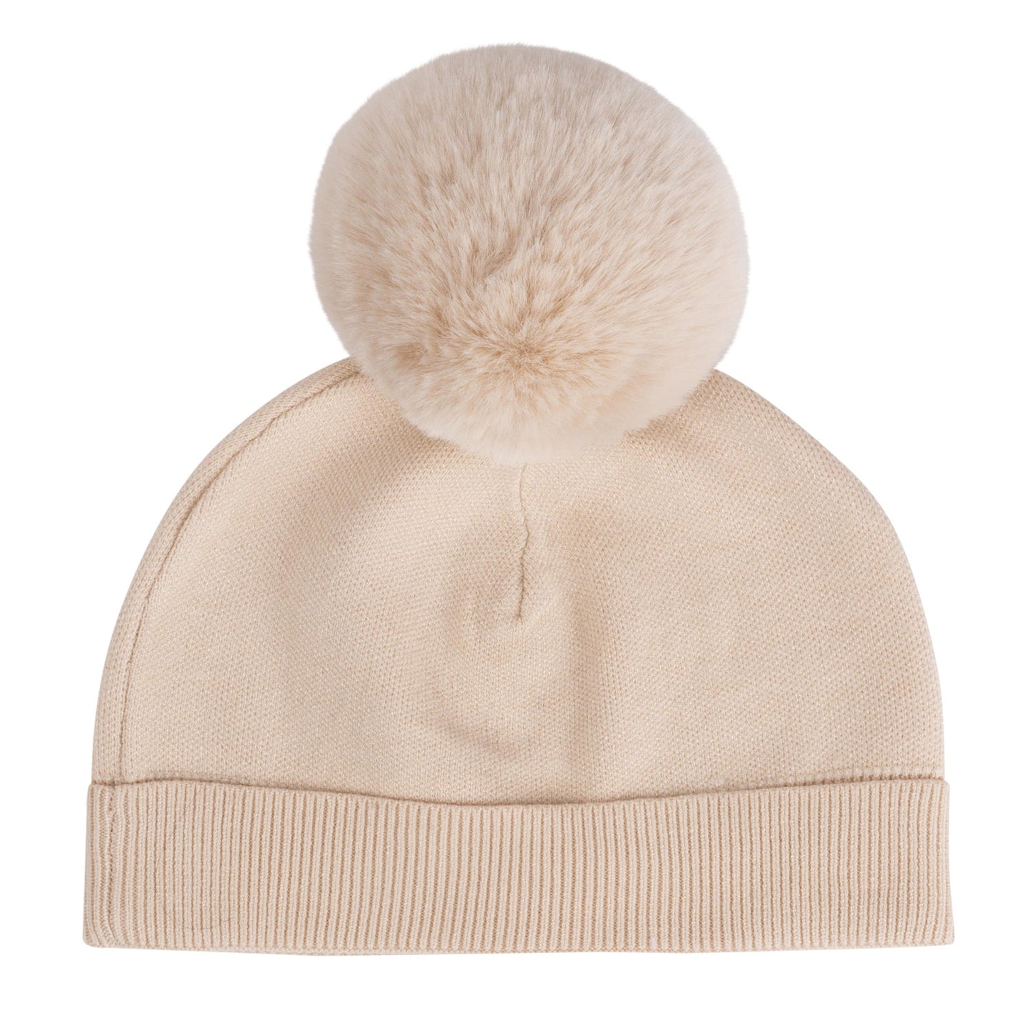 A'Dee, Hats, A'Dee - Knitted pom pom teddy hat, beige