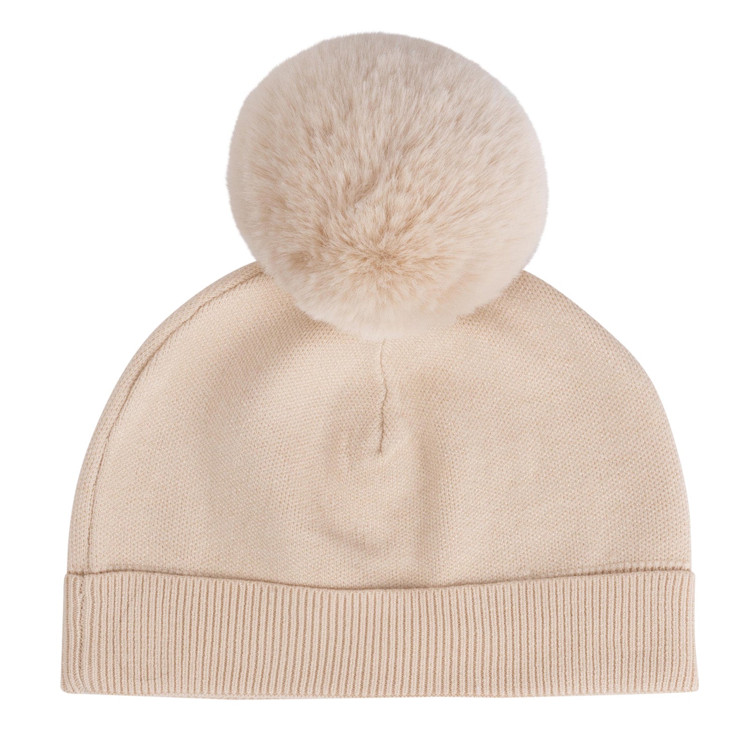 A'Dee, Hats, A'Dee - Knitted pom pom teddy hat, beige