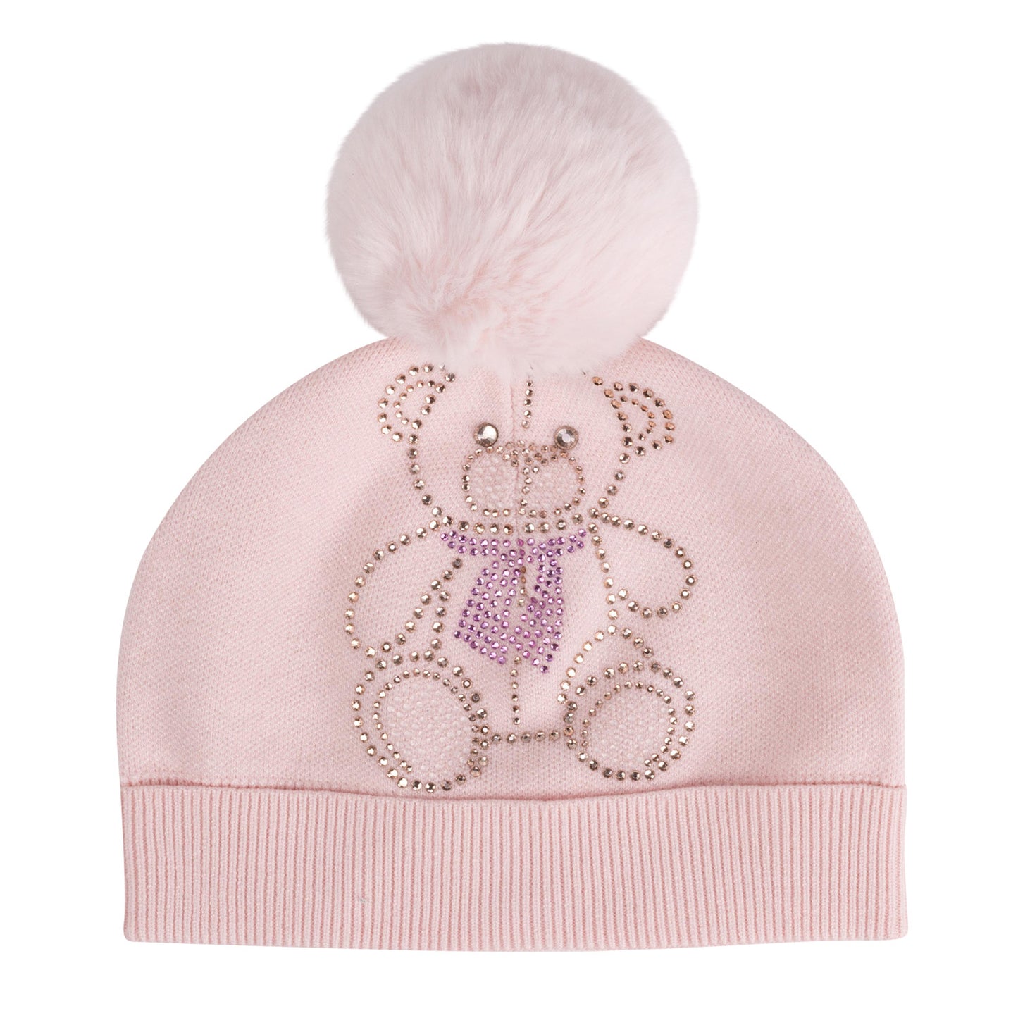 A'Dee, Hats, A'Dee - Knitted pom pom teddy hat, pink