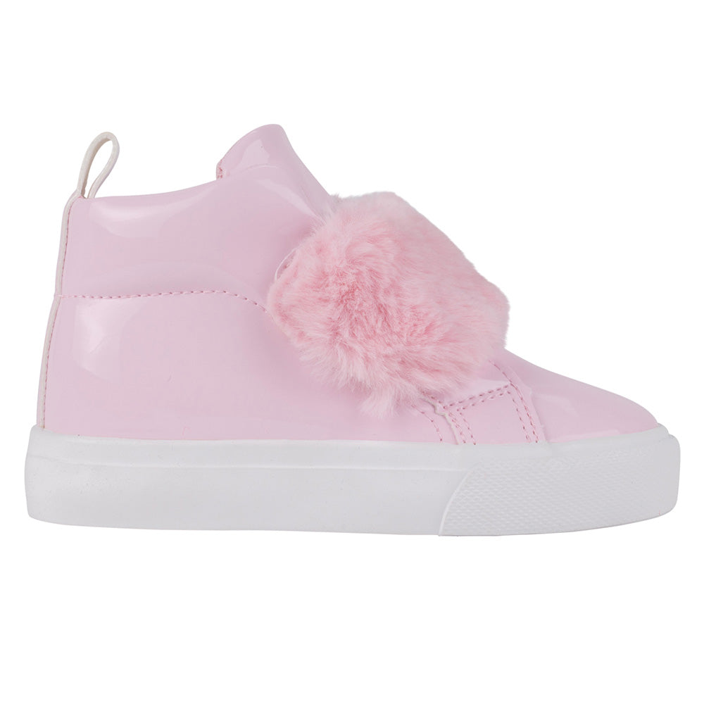 Little A, footwear, Little A - Faux fur strap high top, light pink