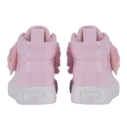 Little A, footwear, Little A - Faux fur strap high top, light pink