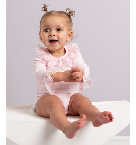 Caramelo Kids, bodyvest, Caramelo Kids - Pink lace body suit, 03417