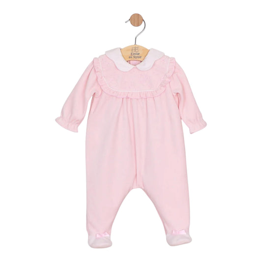 Emile et Rose - Pink velour Romper, Maddy