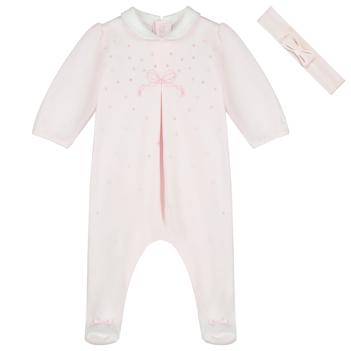 Emile et Rose, rompers, Emile et Rose - Pink all in one with matching headband, Daphne