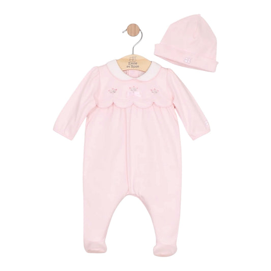 Emile et Rose - Light pink romper with matching hat