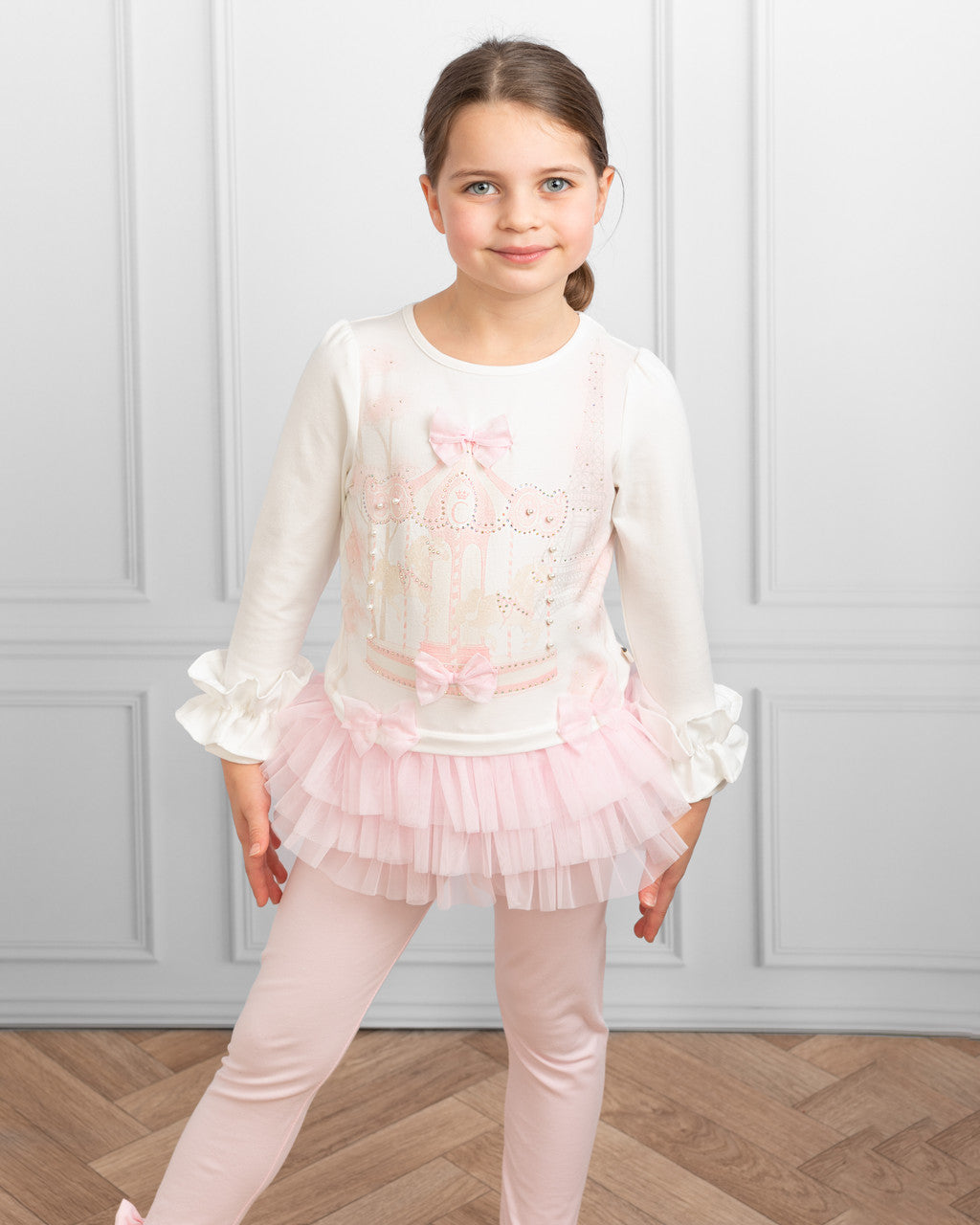 Caramelo Kids, 2 piece legging outfits, Caramelo Kids - 2 piece carousel legging outfit, pink