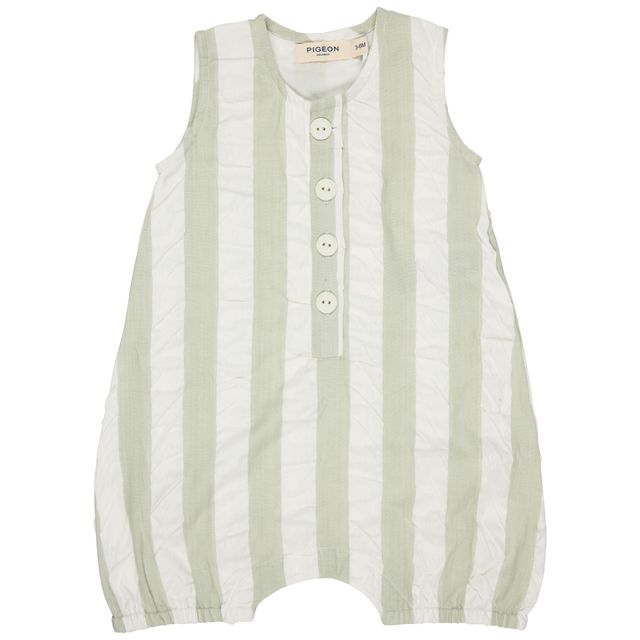 Pigeon Organics - Seersucker Wide Stripe All in One