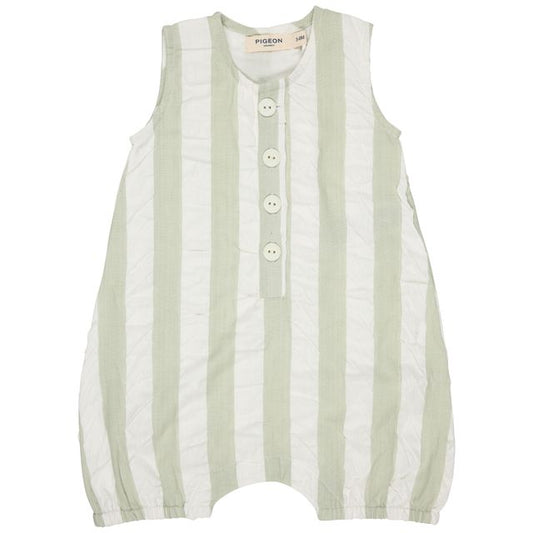 Pigeon Organics - Seersucker Wide Stripe All in One