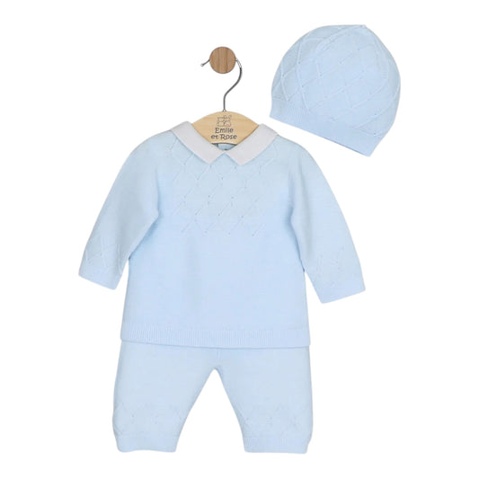 Emile et Rose - knitted set, blue
