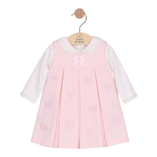 Emile et Rose - Pink pinafore dress and white top, Mitzi