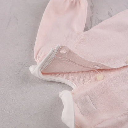 Emile et Rose - Light pink knit Romper with matching hat, Marnie