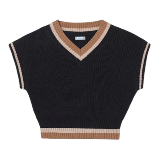 Mayoral - Black knit sleeveless top