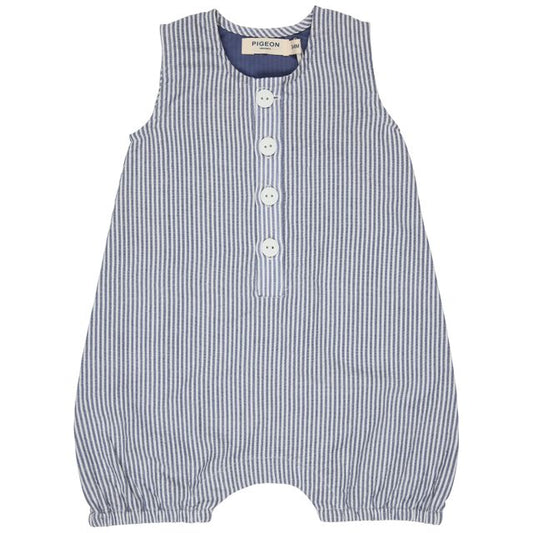 Pigeon Organics - Seersucker All in One, Indigo
