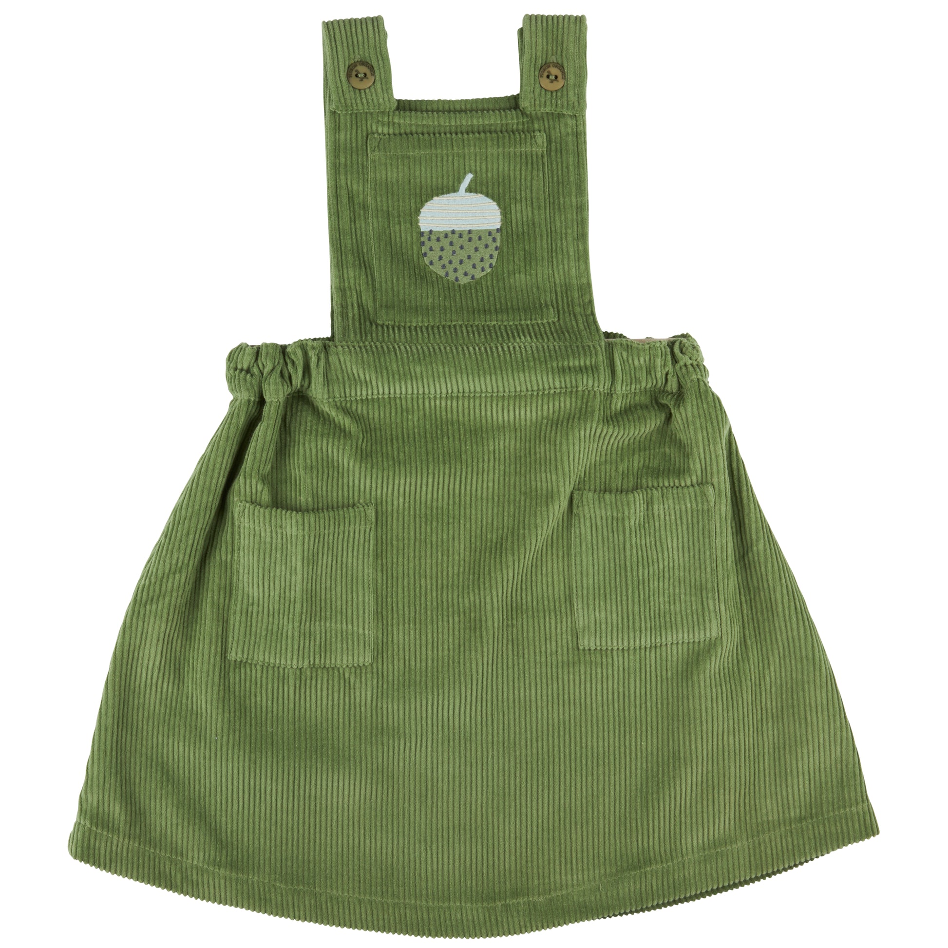 Pigeon Organics, Dresses, Pigeon organics - Green cord pinafore dress