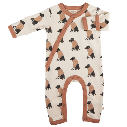 Pigeon Organics, Rompers, Pigeon Organics - Ivory Kimono, labrador print