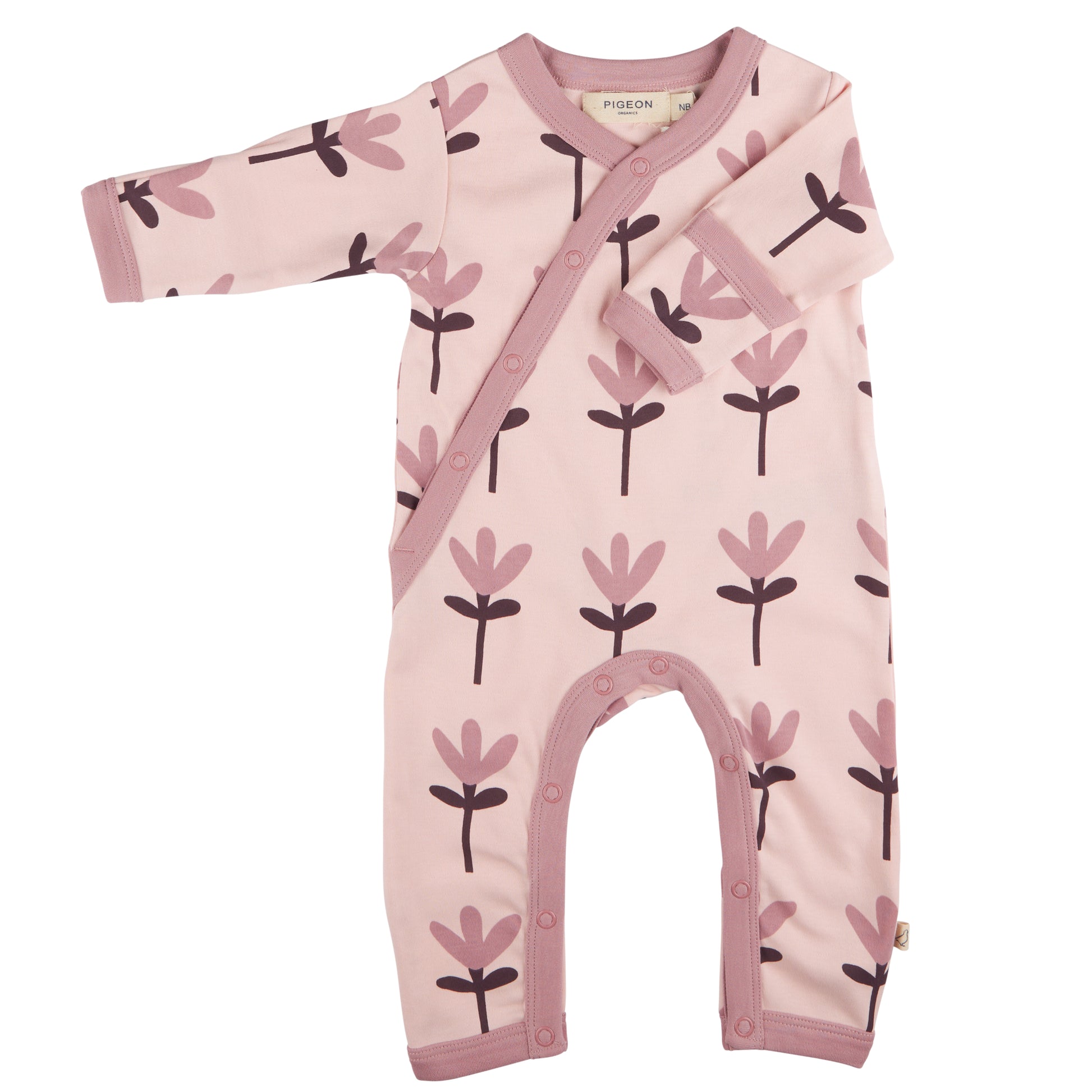 Pigeon Organics, Rompers, Pigeon Organics Pink Kimono, tulip print