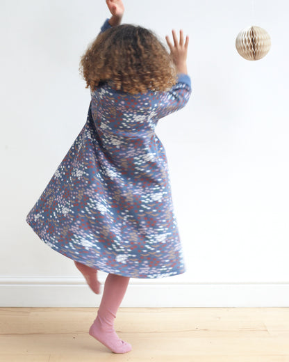 Pigeon Organics, dresses, Pigeon Organics - Midnight blue skater dress, meadow print