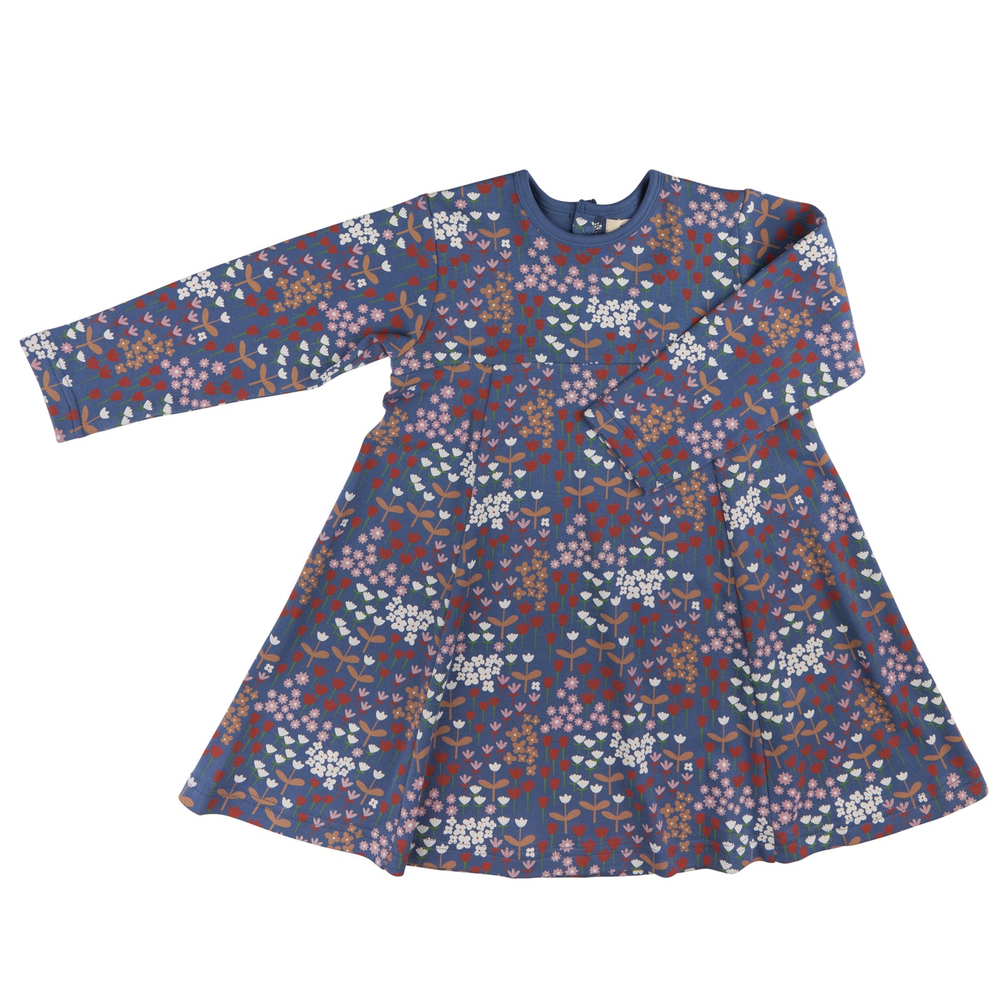 Pigeon Organics, dresses, Pigeon Organics - Midnight blue skater dress, meadow print