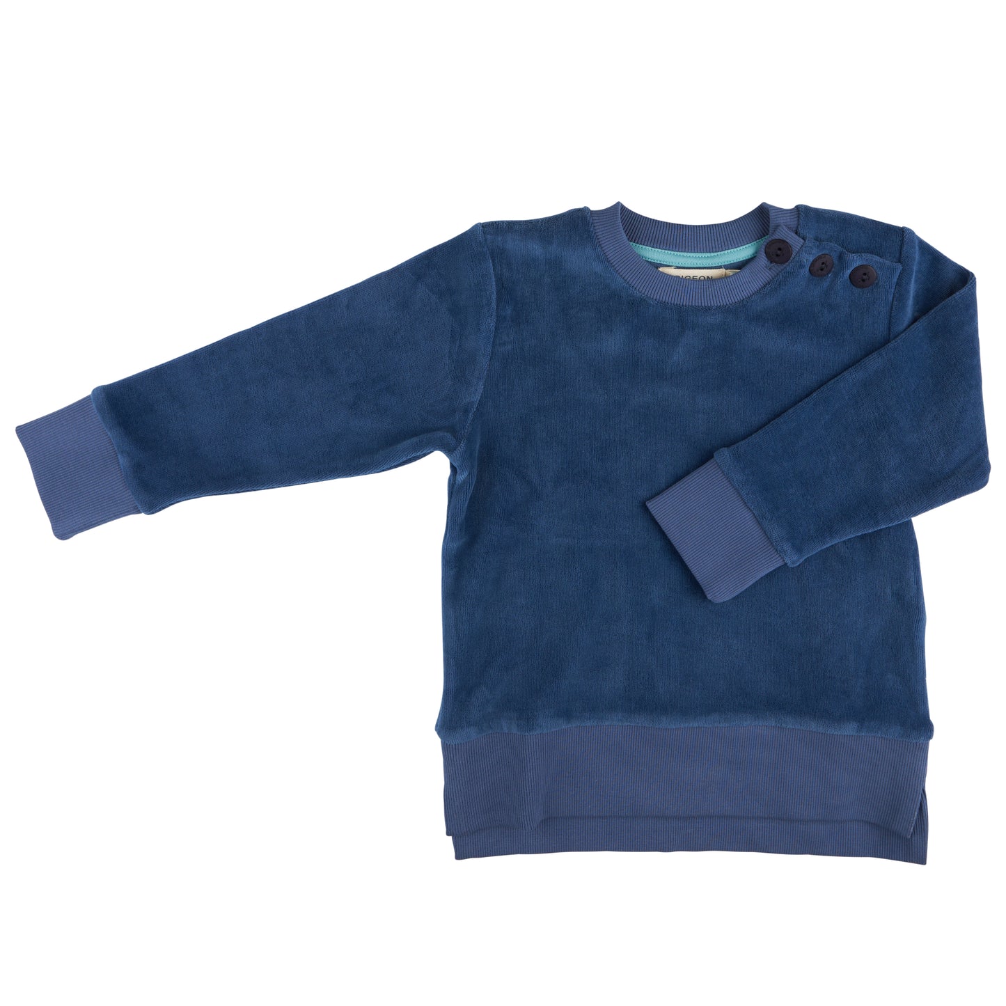 Pigeon Organics, sweatshirts, Pigeon Organics - Velour sweatshirt, night blue, 3-4yrs