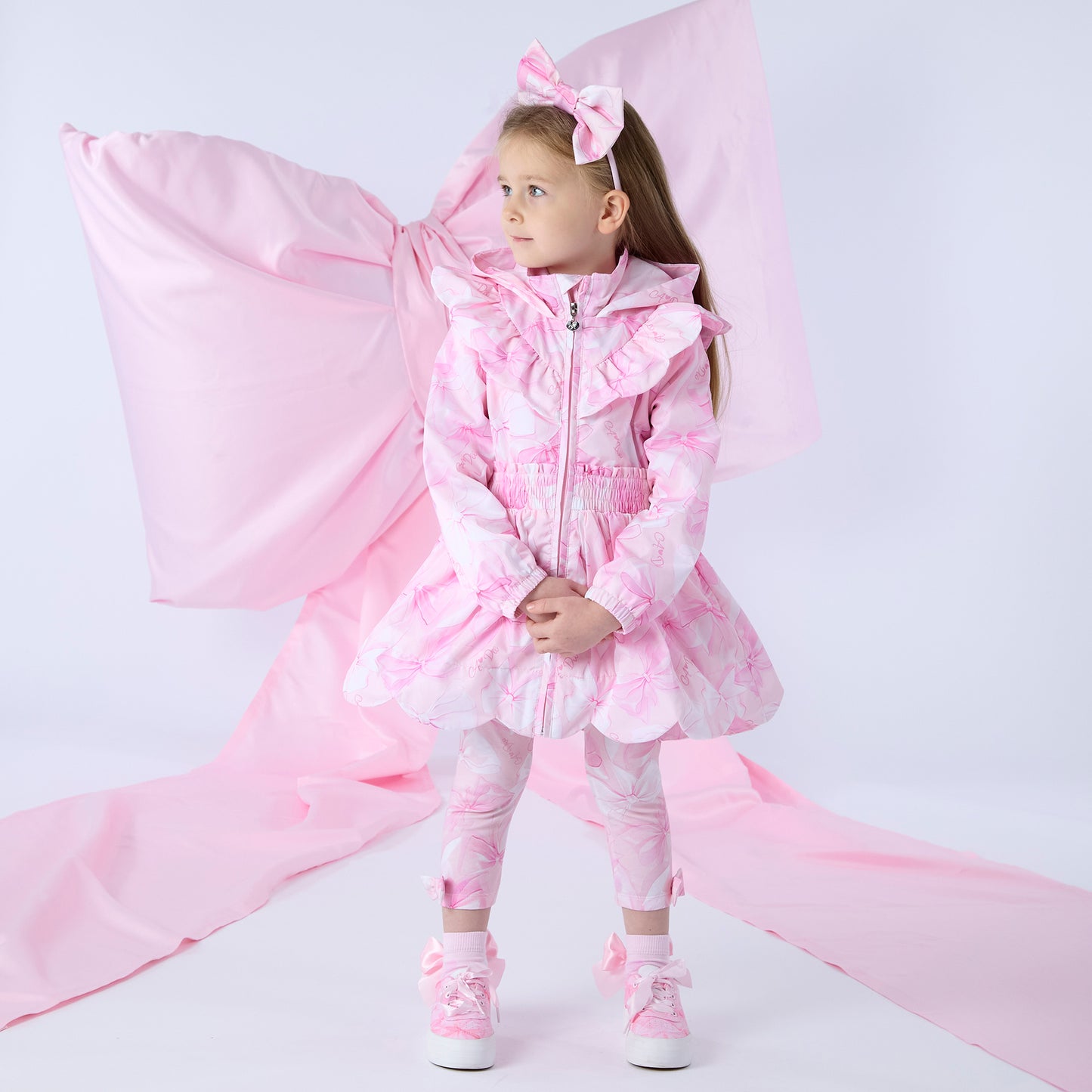 A’Dee - Bow print hooded jacket, River