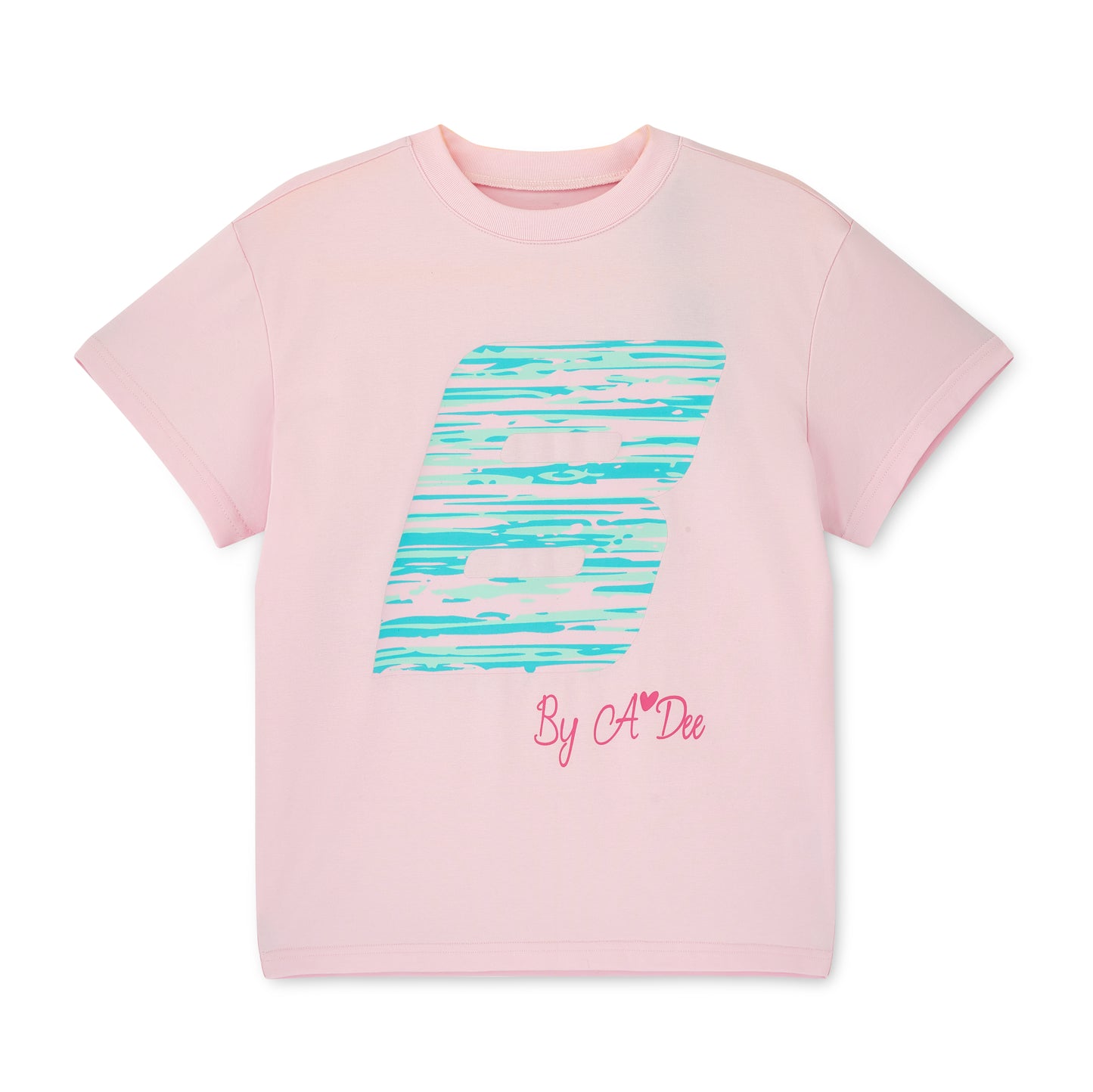 Bonini - Light pink T-shirt with  mint “B’ logo print on front