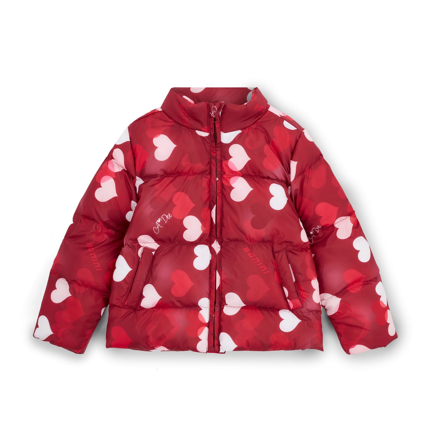 Bonini - Burgundy printed padded jacket