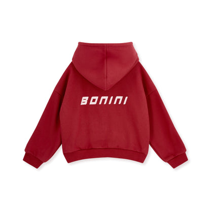 Bonini - Burgundy logo piping hoodie