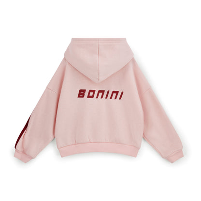 Bonini - Light pink, logo, piping hoodie