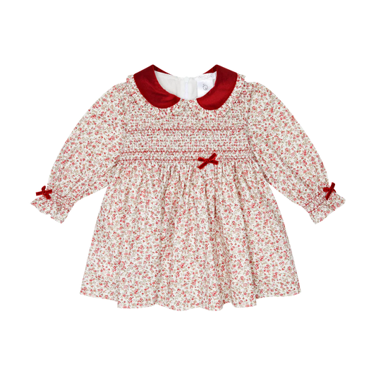 deolinda - Cream and red floral traditional dress