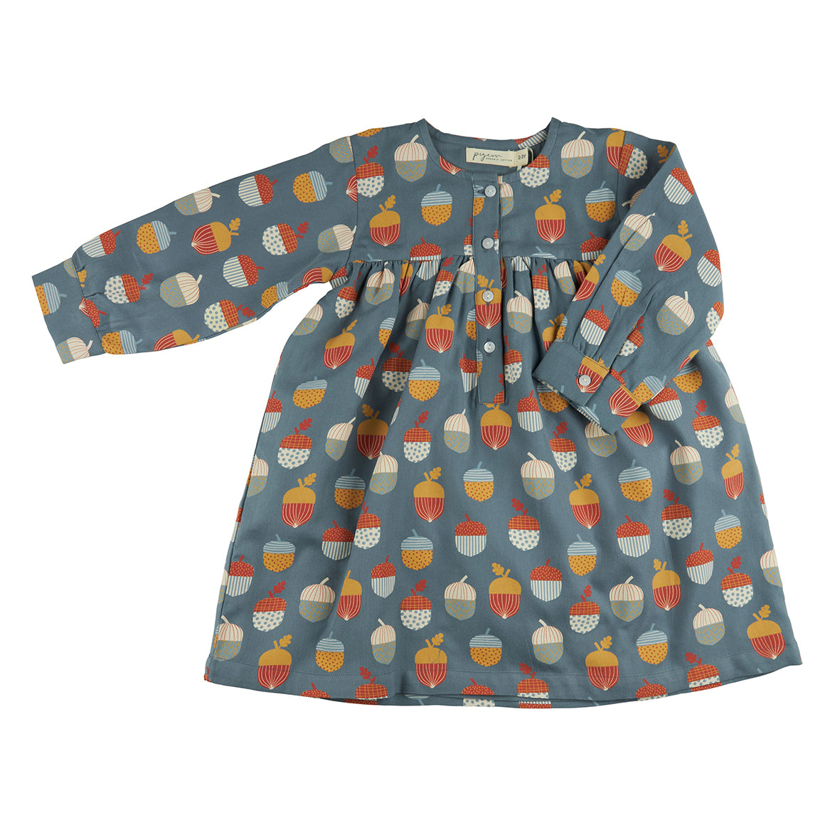 Pigeon Organics, jackets, Pigeon organics - Blue Dress with acorn print