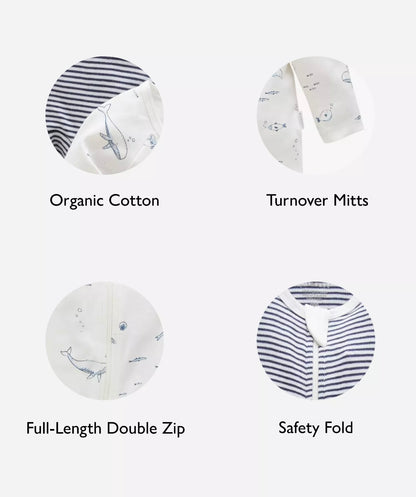 purebaby - 2 pack rompers, navy