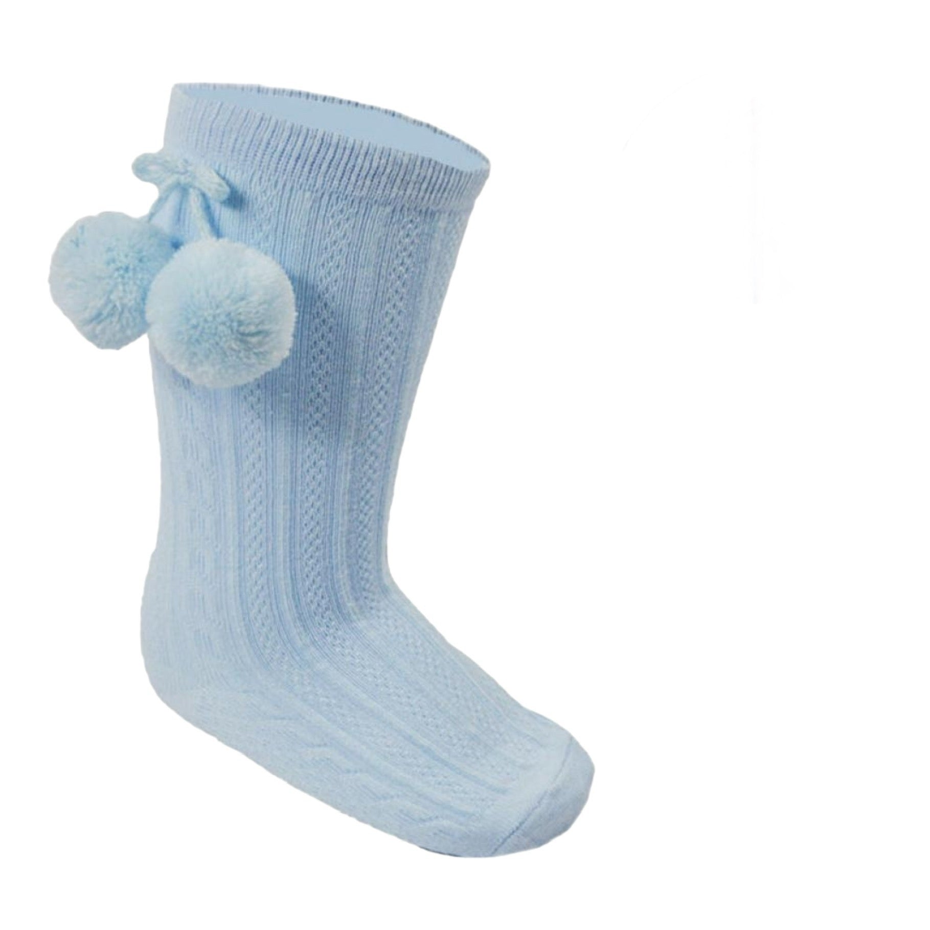 Betty Mckenzie, Socks, Soft Touch - long pompom socks blue