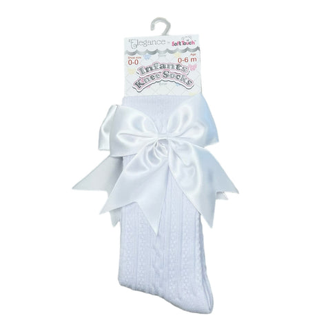 Betty Mckenzie, socks, Soft Touch - long bow socks, white