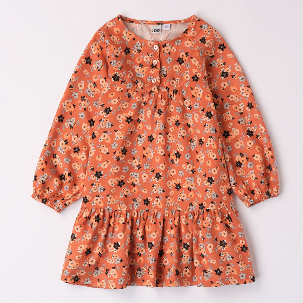 iDO, dress, iDO - Floral Dress, Orange