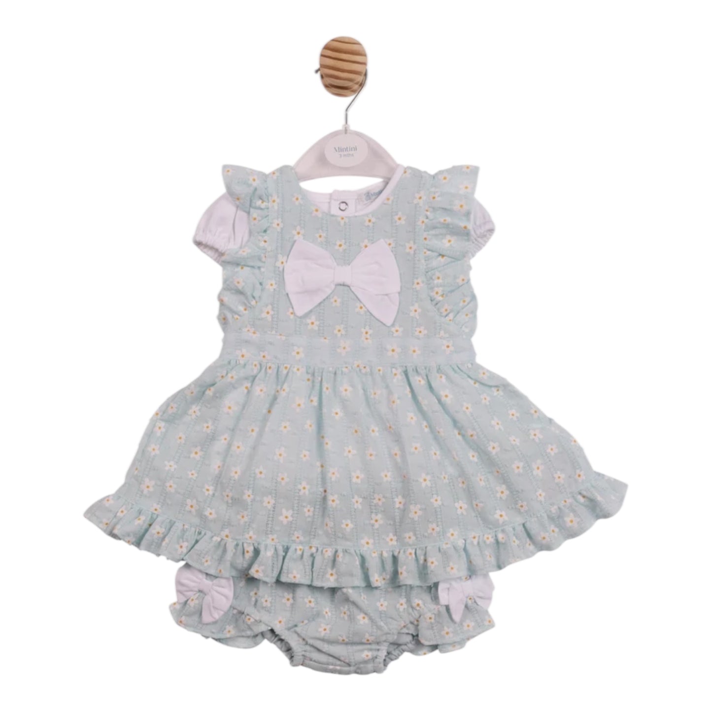 Mintini - Blue Daisy Pinafore Dress and Pants